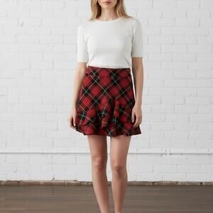 Ralph Lauren Mini Skirt Plaid Plaid Ruffle Academia School Girl 90's Y2K